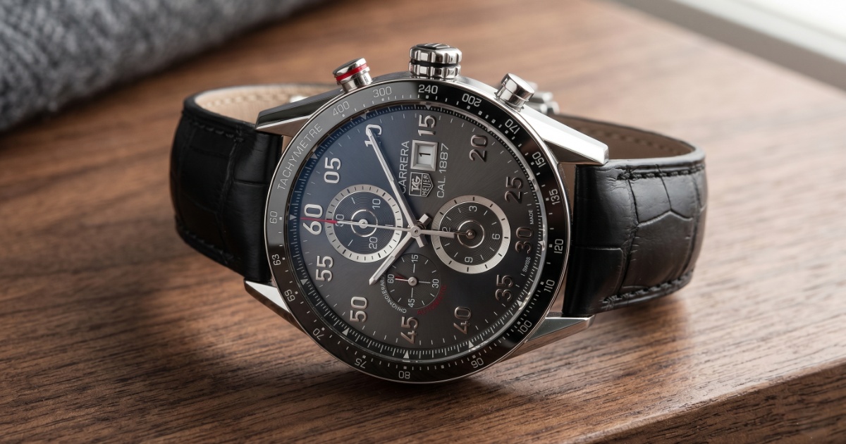 TAG Heuer Carrera Chronograph on a leather strap &rdquo;” sporty elegant wedding gift watch